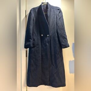 Vintage Navy Blue Wool Coat